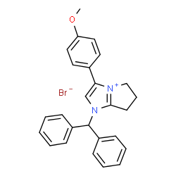 ChemSpider 2D Image | 1-(Diphenylmethyl)-3-(4-methoxyphenyl)-1,5,6,7-tetrahydropyrrolo[1,2-a]imidazol-4-ium bromide | C26H25BrN2O