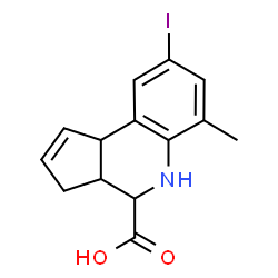ChemSpider 2D Image | 8-Iodo-6-methyl-3a,4,5,9b-tetrahydro-3H-cyclopenta[c]quinoline-4-carboxylic acid | C14H14INO2