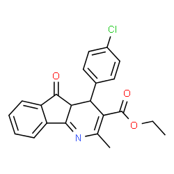 ChemSpider 2D Image | Ethyl 4-(4-chlorophenyl)-2-methyl-5-oxo-4a,5-dihydro-4H-indeno[1,2-b]pyridine-3-carboxylate | C22H18ClNO3