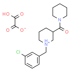 ChemSpider 2D Image | 1-(3-Chlorobenzyl)-3-(1-piperidinylcarbonyl)piperidinium hydrogen oxalate | C20H27ClN2O5
