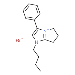ChemSpider 2D Image | 1-Butyl-3-phenyl-1,5,6,7-tetrahydropyrrolo[1,2-a]imidazol-4-ium bromide | C16H21BrN2