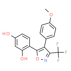 ChemSpider 2D Image | 4-[4-(4-Methoxyphenyl)-3-(trifluoromethyl)-1,2-oxazol-5-yl]-1,3-benzenediol | C17H12F3NO4