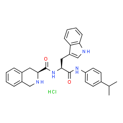 ChemSpider 2D Image | N-(4-Isopropylphenyl)-Nalpha-[(3S)-1,2,3,4-tetrahydro-3-isoquinolinylcarbonyl]-L-tryptophanamide hydrochloride (1:1) | C30H33ClN4O2