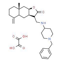 ChemSpider 2D Image | (3S,3aR,8aR,9aR)-3-{[(1-Benzyl-4-piperidinyl)amino]methyl}-8a-methyl-5-methylenedecahydronaphtho[2,3-b]furan-2(3H)-one ethanedioate (1:1) | C29H40N2O6