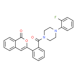 ChemSpider 2D Image | 3-(2-{[4-(2-Fluorophenyl)-1-piperazinyl]carbonyl}phenyl)-1H-isochromen-1-one | C26H21FN2O3