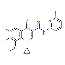 ChemSpider 2D Image | 1-Cyclopropyl-6,7-difluoro-8-methoxy-N-(6-methyl-2-pyridinyl)-4-oxo-1,4-dihydro-3-quinolinecarboxamide | C20H17F2N3O3