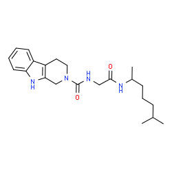 ChemSpider 2D Image | N-{2-[(6-Methyl-2-heptanyl)amino]-2-oxoethyl}-1,3,4,9-tetrahydro-2H-beta-carboline-2-carboxamide | C22H32N4O2