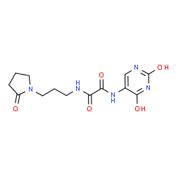 ChemSpider 2D Image | ethanediamide, N~1~-(2,4-dihydroxy-5-pyrimidinyl)-N~2~-[3-(2-oxo-1-pyrrolidinyl)propyl]- | C13H17N5O5