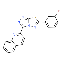 ChemSpider 2D Image | 2-[6-(3-Bromophenyl)[1,2,4]triazolo[3,4-b][1,3,4]thiadiazol-3-yl]quinoline | C18H10BrN5S
