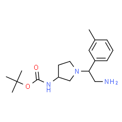 ChemSpider 2D Image | tert-Butyl {1-[2-amino-1-(3-methylphenyl)ethyl]pyrrolidin-3-yl}carbamate | C18H29N3O2