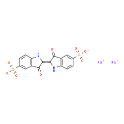 ChemSpider 2D Image | Disodium 3-oxo-2-(3-oxo-5-sulfonato-1,3-dihydro-2H-indol-2-ylidene)-5-indolinesulfonate | C16H8N2Na2O8S2