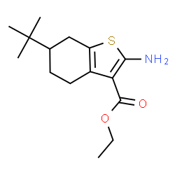 ChemSpider 2D Image | Ethyl 2-amino-6-tert-butyl-4,5,6,7-tetrahydro-1-benzothiophene-3-carboxylate | C15H23NO2S
