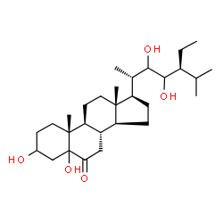 ChemSpider 2D Image | 3,5,22,23-Tetrahydroxystigmastan-6-one | C29H50O5