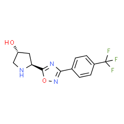 ChemSpider 2D Image | (3R,5S)-5-{3-[4-(Trifluoromethyl)phenyl]-1,2,4-oxadiazol-5-yl}-3-pyrrolidinol | C13H12F3N3O2