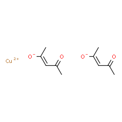 ChemSpider 2D Image | Copper(2+) bis[(2E)-4-oxo-2-penten-2-olate] | C10H14CuO4