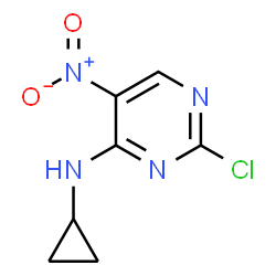 ChemSpider 2D Image | 2-Chloro-N-cyclopropyl-5-nitro-4-pyrimidinamine | C7H7ClN4O2