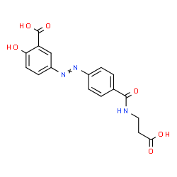 ChemSpider 2D Image | 5-({4-[(2-Carboxyethyl)carbamoyl]phenyl}diazenyl)-2-hydroxybenzoic acid | C17H15N3O6
