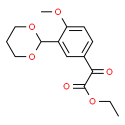 ChemSpider 2D Image | Ethyl [3-(1,3-dioxan-2-yl)-4-methoxyphenyl](oxo)acetate | C15H18O6