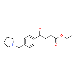 ChemSpider 2D Image | ethyl 4-oxo-4-[(4-pyrrolidinomthyl)phenyl]butyrate | C17H23NO3