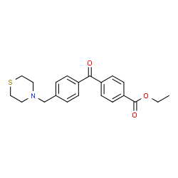 ChemSpider 2D Image | Ethyl 4-[4-(4-thiomorpholinylmethyl)benzoyl]benzoate | C21H23NO3S