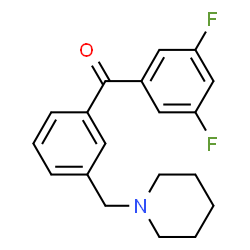 ChemSpider 2D Image | 3,5-difluoro-3'-piperidinomethyl benzophenone | C19H19F2NO