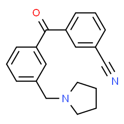 ChemSpider 2D Image | 3-[3-(1-Pyrrolidinylmethyl)benzoyl]benzonitrile | C19H18N2O