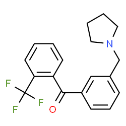 ChemSpider 2D Image | 3'-pyrrolidinomethyl-2-trifluoromethylbenzophenone | C19H18F3NO