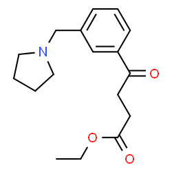 ChemSpider 2D Image | ethyl 4-oxo-4-[3-(pyrrolidinomethyl)phenyl]butyrate | C17H23NO3