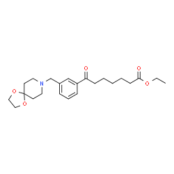 ChemSpider 2D Image | Ethyl 7-[3-(1,4-dioxa-8-azaspiro[4.5]dec-8-ylmethyl)phenyl]-7-oxoheptanoate | C23H33NO5