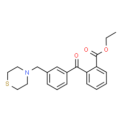 ChemSpider 2D Image | Ethyl 2-[3-(4-thiomorpholinylmethyl)benzoyl]benzoate | C21H23NO3S