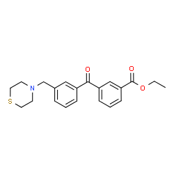 ChemSpider 2D Image | Ethyl 3-[3-(4-thiomorpholinylmethyl)benzoyl]benzoate | C21H23NO3S