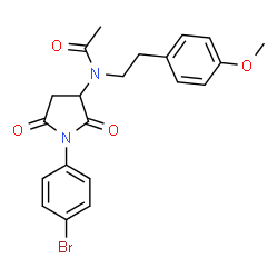 ChemSpider 2D Image | N-[1-(4-Bromophenyl)-2,5-dioxo-3-pyrrolidinyl]-N-[2-(4-methoxyphenyl)ethyl]acetamide | C21H21BrN2O4