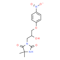ChemSpider 2D Image | 3-[2-Hydroxy-3-(4-nitrophenoxy)propyl]-5,5-dimethyl-2,4-imidazolidinedione | C14H17N3O6