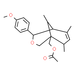ChemSpider 2D Image | [4-(4-Methoxyphenyl)-6,8,9-trimethyl-3-oxabicyclo[3.3.1]non-6-en-1-yl]methyl acetate | C21H28O4