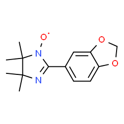ChemSpider 2D Image | [2-(1,3-Benzodioxol-5-yl)-4,4,5,5-tetramethyl-4,5-dihydro-1H-imidazol-1-yl]oxidanyl | C14H17N2O3