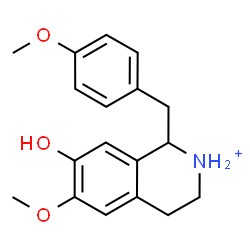 ChemSpider 2D Image | 7-Hydroxy-6-methoxy-1-(4-methoxybenzyl)-1,2,3,4-tetrahydroisoquinolinium | C18H22NO3