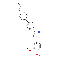 ChemSpider 2D Image | 5-(3,4-Dimethoxyphenyl)-3-[4-(4-propylcyclohexyl)phenyl]-1,2,4-oxadiazole | C25H30N2O3