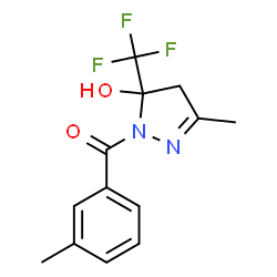 ChemSpider 2D Image | [5-Hydroxy-3-methyl-5-(trifluoromethyl)-4,5-dihydro-1H-pyrazol-1-yl](3-methylphenyl)methanone | C13H13F3N2O2