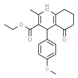 ChemSpider 2D Image | Ethyl 2-methyl-4-[4-(methylsulfanyl)phenyl]-5-oxo-1,4,5,6,7,8-hexahydro-3-quinolinecarboxylate | C20H23NO3S