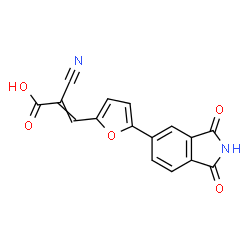 ChemSpider 2D Image | 2-Cyano-3-[5-(1,3-dioxo-2,3-dihydro-1H-isoindol-5-yl)-2-furyl]acrylic acid | C16H8N2O5