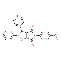 ChemSpider 2D Image | 5-(4-Methoxyphenyl)-2-phenyl-3-(4-pyridinyl)dihydro-2H-pyrrolo[3,4-d][1,2]oxazole-4,6(3H,5H)-dione | C23H19N3O4