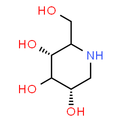 ChemSpider 2D Image | (3R,5S)-2-(Hydroxymethyl)-3,4,5-piperidinetriol | C6H13NO4