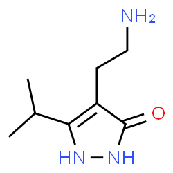 ChemSpider 2D Image | 4-(2-Aminoethyl)-5-isopropyl-1,2-dihydro-3H-pyrazol-3-one | C8H15N3O