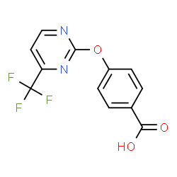 ChemSpider 2D Image | 4-((4-(Trifluoromethyl)pyrimidin-2-yl)oxy)benzoic acid | C12H7F3N2O3