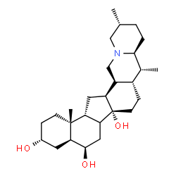 ChemSpider 2D Image | (3alpha,5alpha,6beta,8xi,25alpha)-Cevane-3,6,14-triol | C27H45NO3