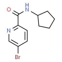 ChemSpider 2D Image | 5-Bromo-N-cyclopentyl-2-pyridinecarboxamide | C11H13BrN2O