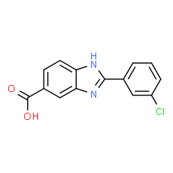 ChemSpider 2D Image | 2-(3-Chlorophenyl)-1H-benzimidazole-5-carboxylic acid | C14H9ClN2O2