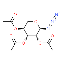 ChemSpider 2D Image | (2R,3R,4R,5S)-2-Azidotetrahydro-2H-pyran-3,4,5-triyl triacetate | C11H15N3O7