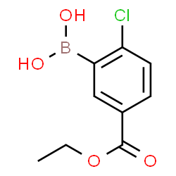 ChemSpider 2D Image | (2-Chloro-5-(ethoxycarbonyl)phenyl)boronic acid | C9H10BClO4