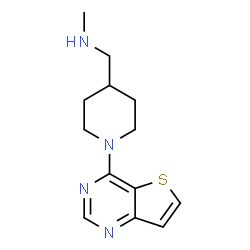 ChemSpider 2D Image | N-Methyl-1-(1-(thieno[3,2-d]pyrimidin-4-yl)piperidin-4-yl)methanamine | C13H18N4S